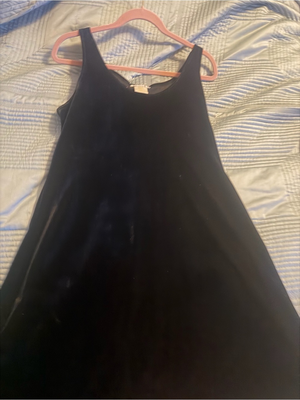 Classic Black Velvet Slip Dress